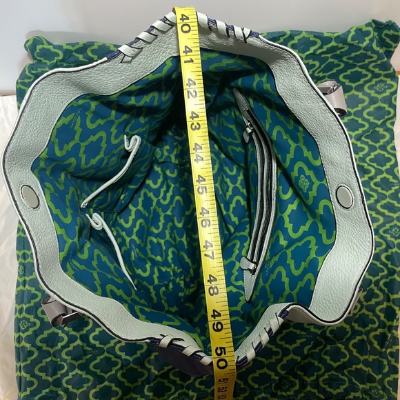 orYANY Braided Genuine Leather Tote Shopper Shoulder Handbag Grey Blue - Picture 16 of 16